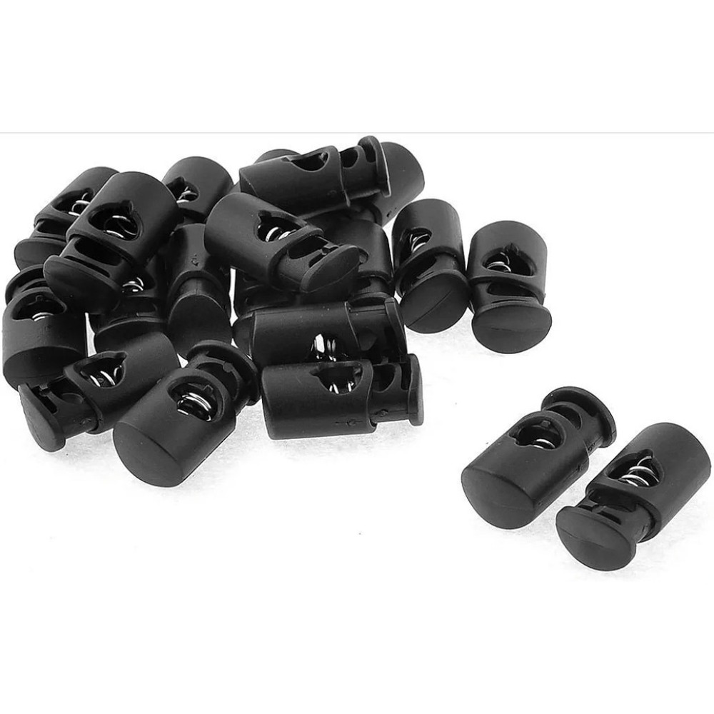 100 Count Small Black Oval Ellipse Barrel Cord Locks Toggles
